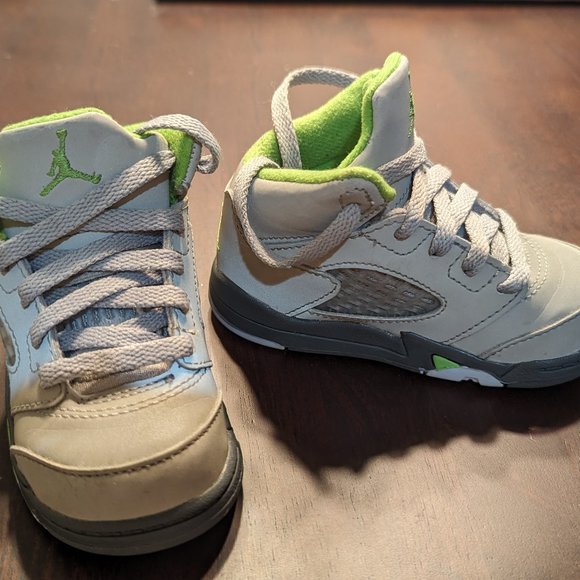 Air Jordan Retro 5 Green Bean - Size Toddler 5C - Picture 10 of 14